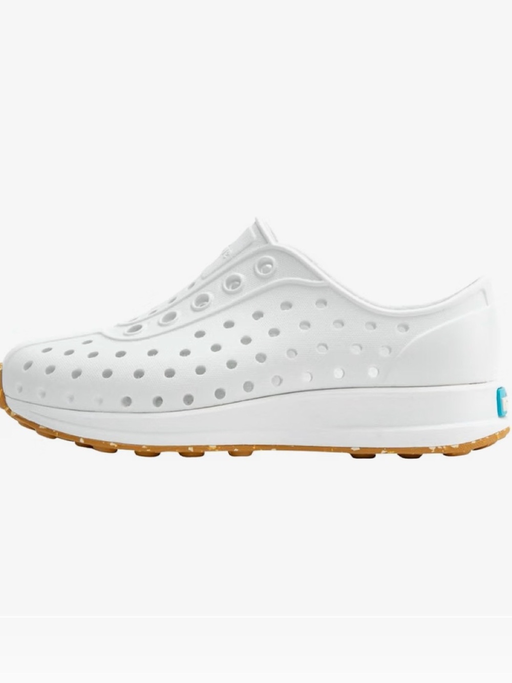 White Native Slip-On Perforated Casual Shoe Sz:5